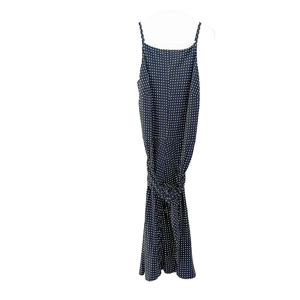 Ann Taylor Womens Black White A Line Dress XS Polka Dot Sleeveless Tie Waist